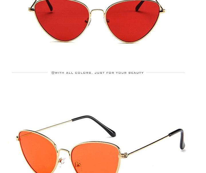 Metal Round Retro Cat Eye Sunglasses UV Protected Eyewear