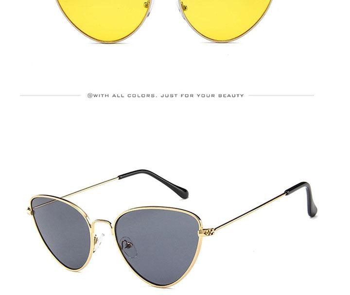 Metal Round Retro Cat Eye Sunglasses UV Protected Eyewear