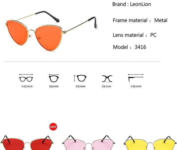 Metal Round Retro Cat Eye Sunglasses UV Protected Eyewear