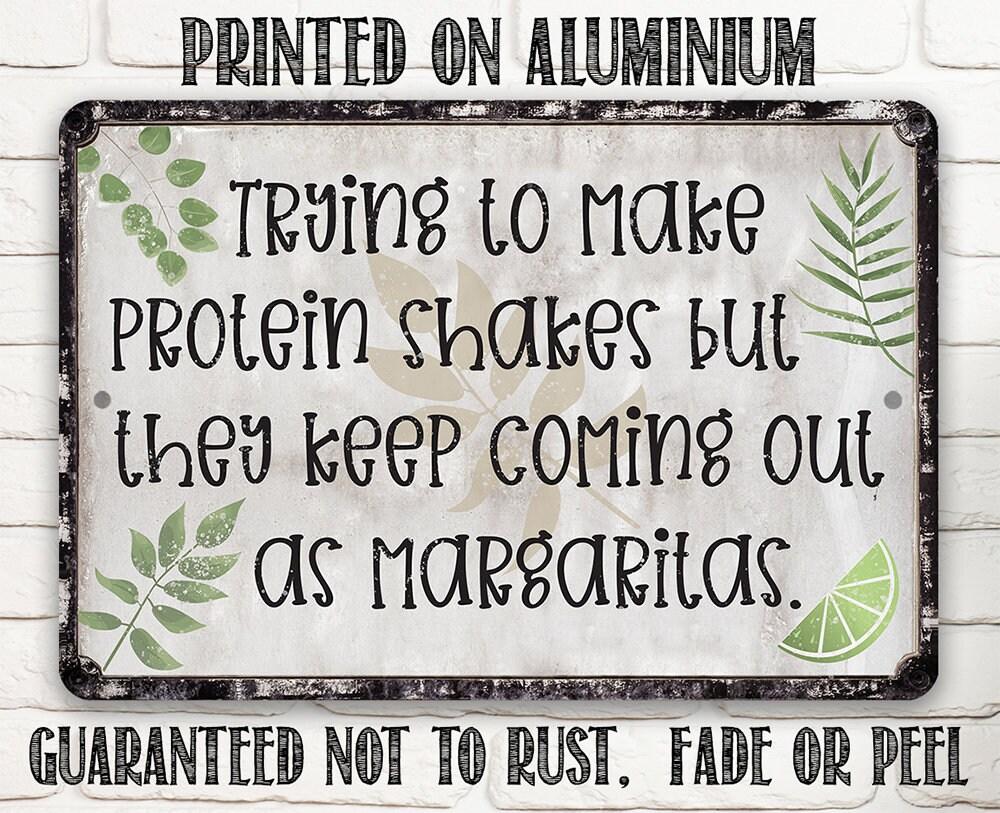 Trying To Make Protein Shakes - Metal Sign