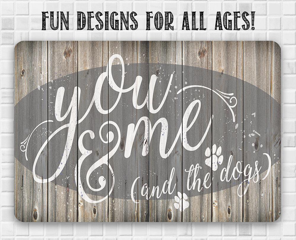 You Me & The Dogs Rustic Wood Look Metal Sign - Image 8
