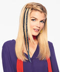 Metallic braid hair extension clip-in accessory adding shine to a hairstyle