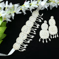 Johar Kamal Handicraft off-white pearl choker necklace with matching earrings