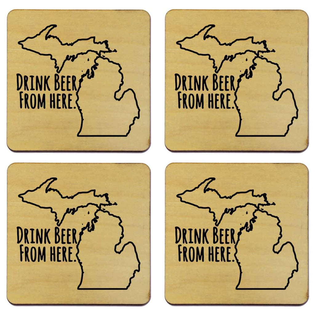 Michigan Drink Beer From Here Coasters