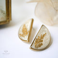 Gold Fern Split Studs - Botanical Post Earrings