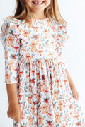 Gingerbread Lane 3/4 Sleeve Ruffle Twirl Dress
