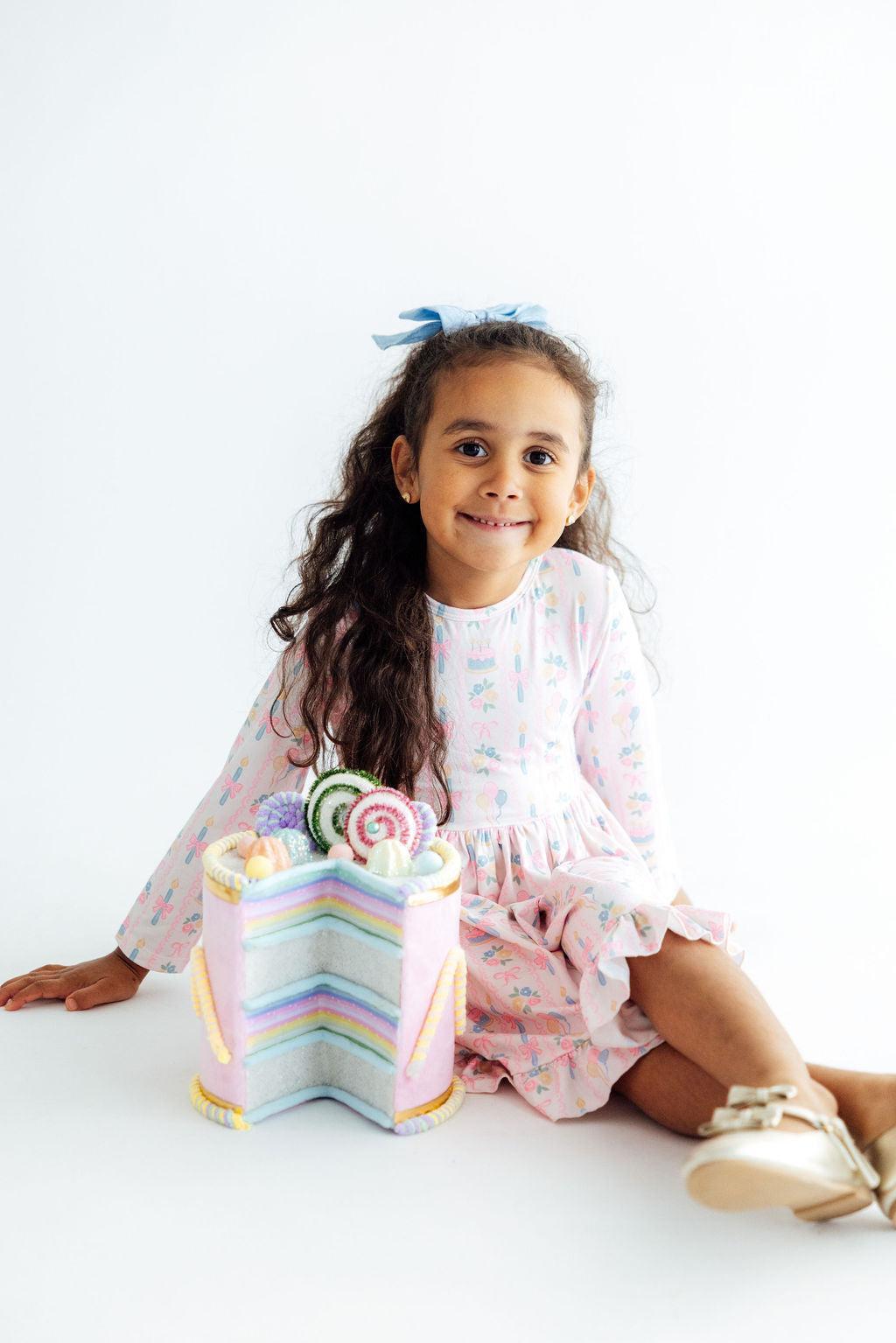 Party Time L/S Ruffle Hem Twirl Dress