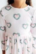 Christmas Charm L/S Ruffle Hem Twirl Dress