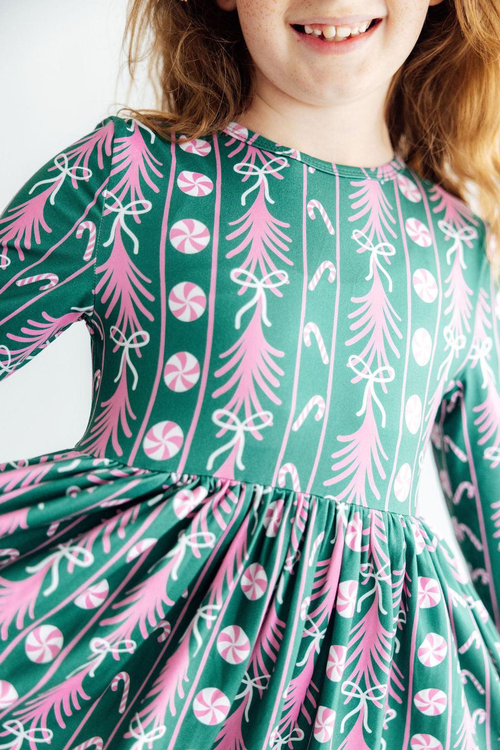 Christmas Treats L/S Ruffle Hem Twirl Dress