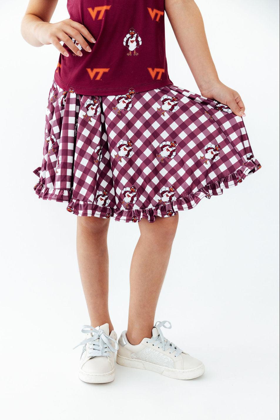 Virginia Tech Plaid Hokie Ruffle Twirl Skort