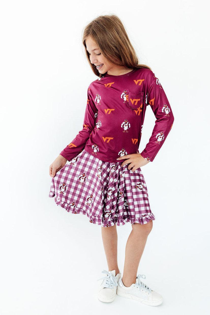 Virginia Tech Plaid Hokie Ruffle Twirl Skort
