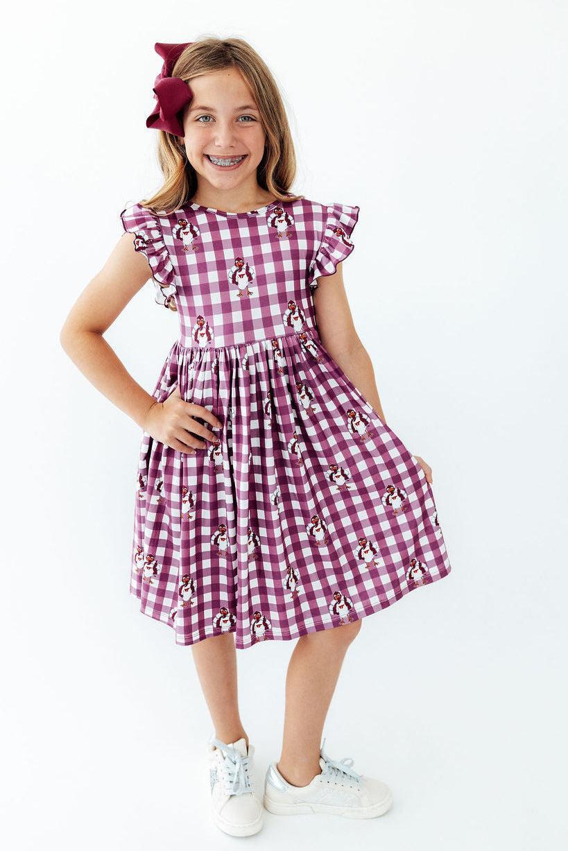 Virginia Tech Plaid Hokie Flutter Twirl Dress