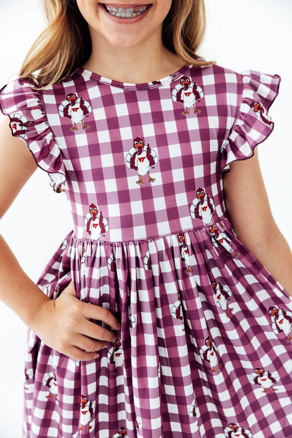 Virginia Tech Plaid Hokie Flutter Twirl Dress