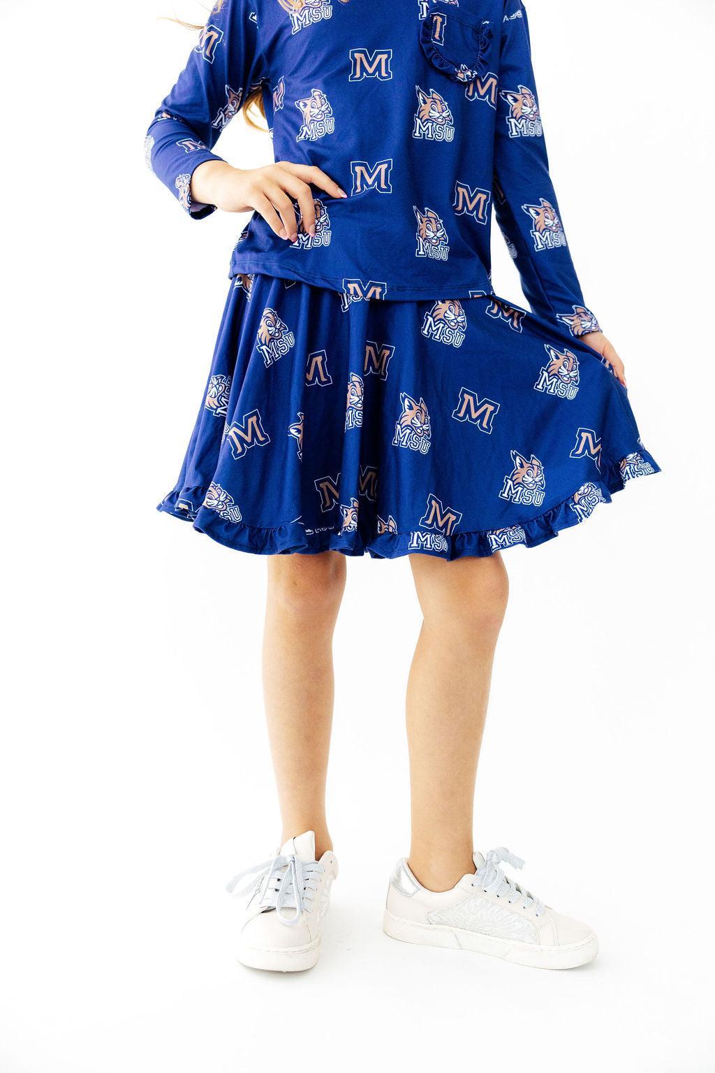 Montana State University Blue Bobcat Ruffle Twirl Skort