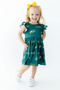 North Dakota State University Green Bison Flutter Twirl Dress