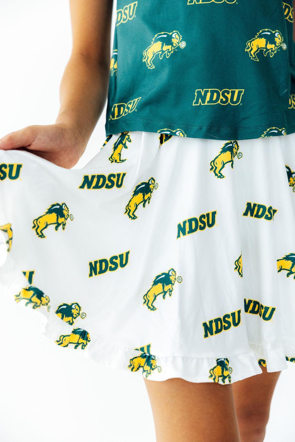 North Dakota State University White Bison Ruffle Twirl Skort