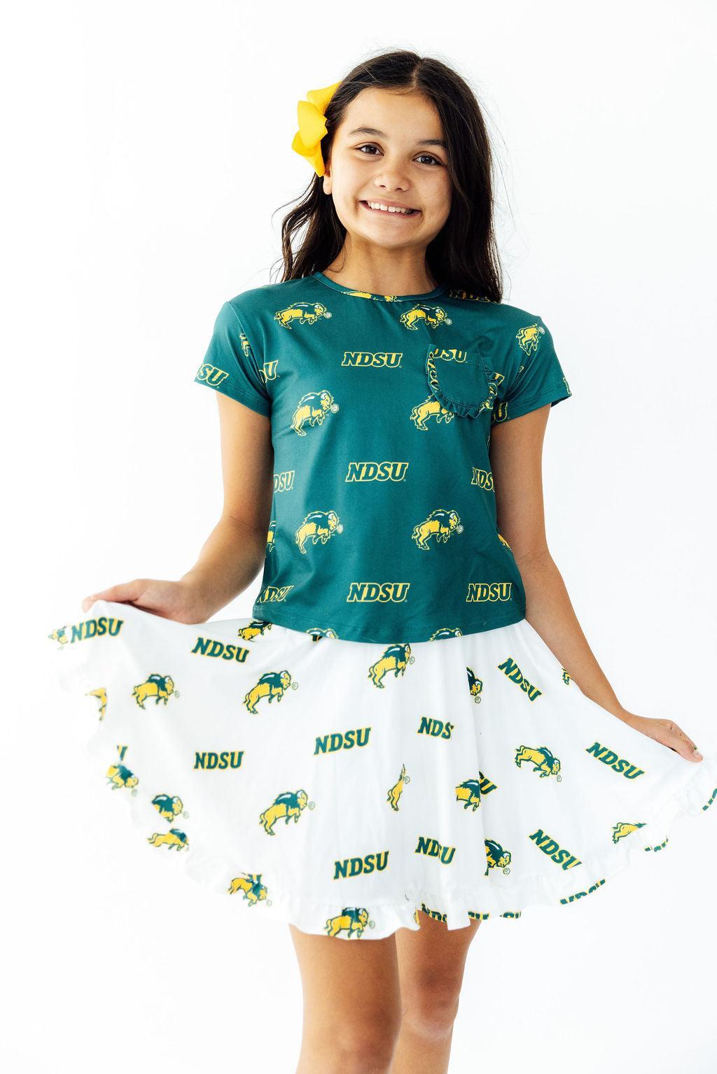 North Dakota State University White Bison Ruffle Twirl Skort