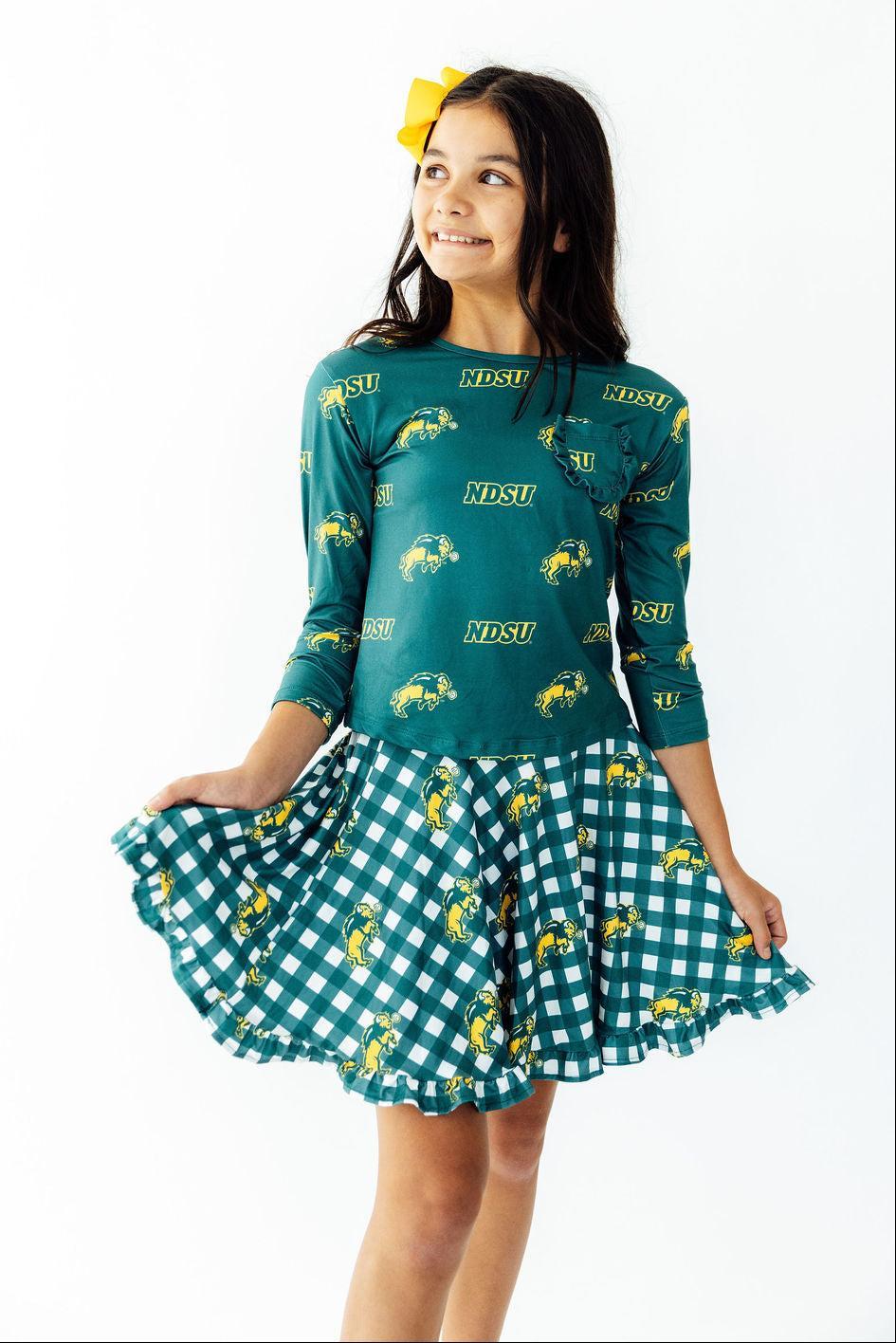 North Dakota State University Plaid Bison Ruffle Twirl Skort