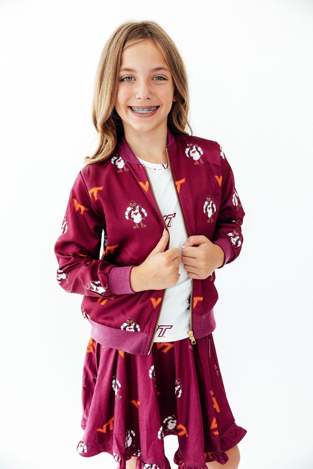 Virginia Tech White Hokie Ruffle Pocket Tee