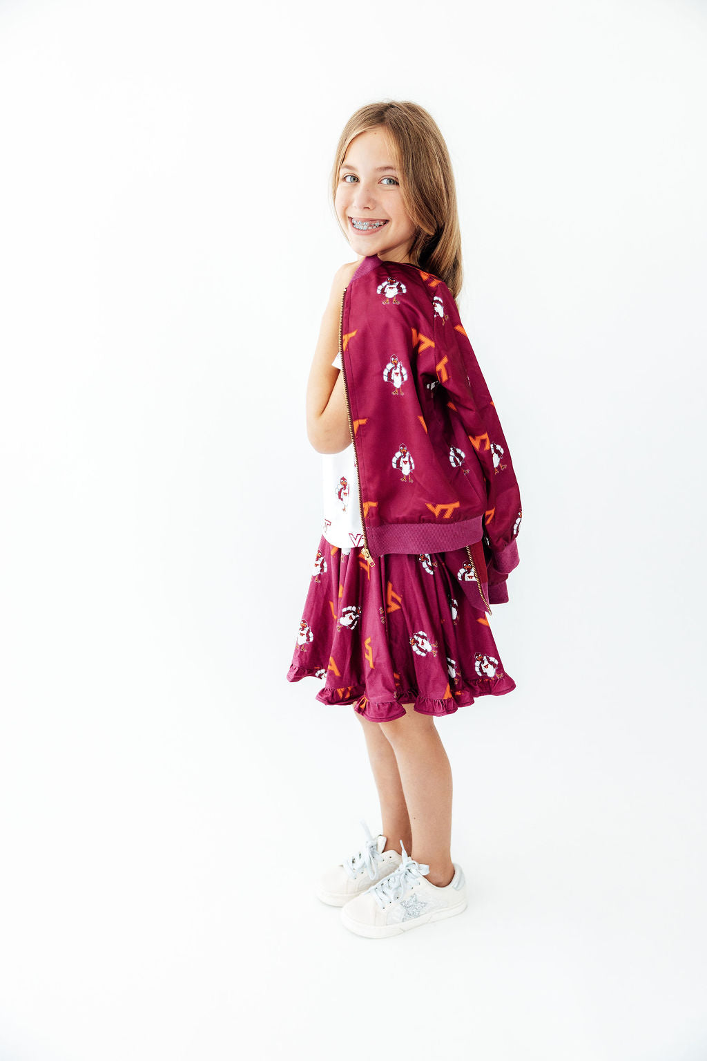 Virginia Tech Maroon Hokie Ruffle Twirl Skort