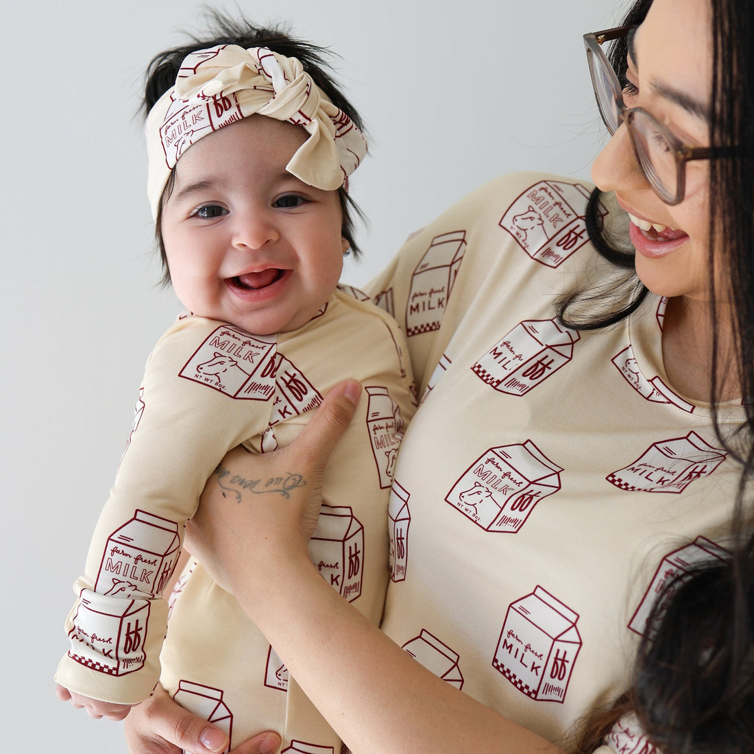 Milk Print Bamboo Baby Head Wrap Bow Accessory - Image 3