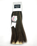 Milky Way Platinum Collection 12-inch Yaky human hair weave in black and brown-blonde highlights.