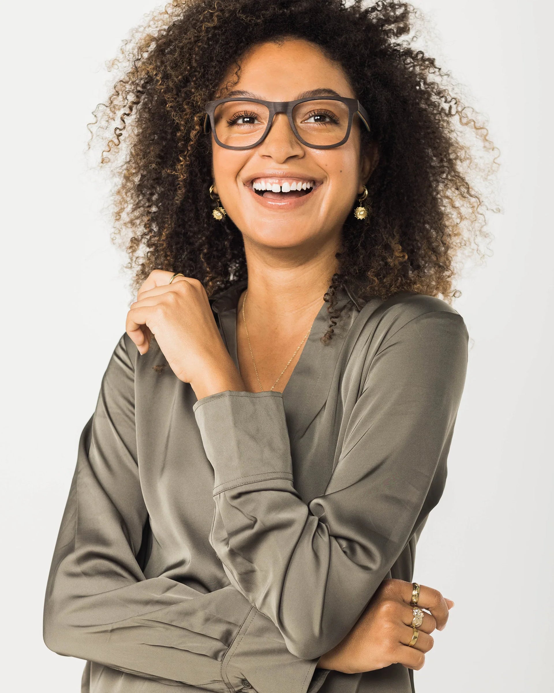 Milton Wood and Carbon Fiber Rectangular Eyeglasses