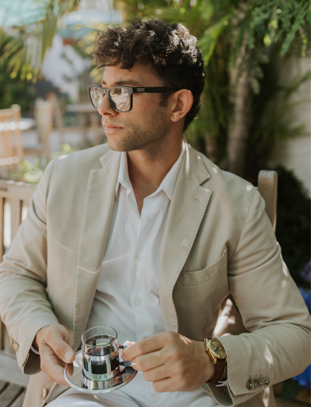 Milton Wood and Carbon Fiber Rectangular Eyeglasses