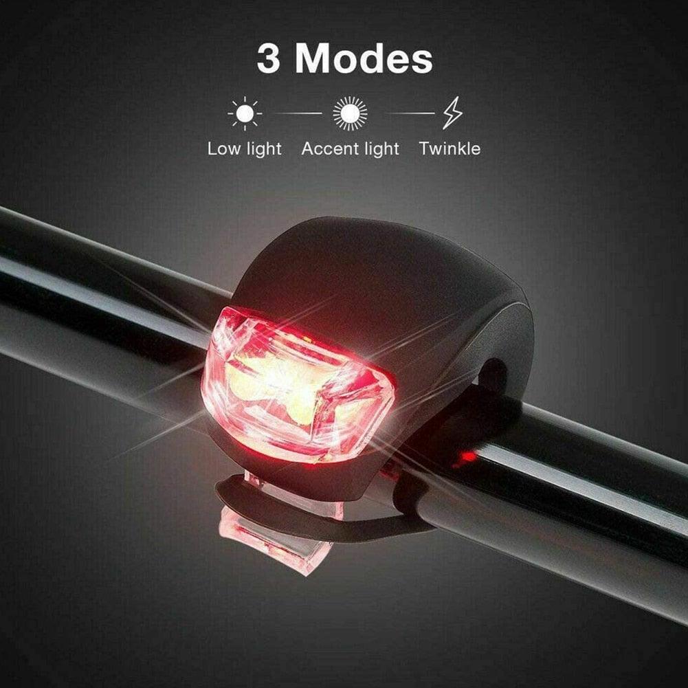3-Mode Waterproof Silicone LED Bike Light Set for Commuters