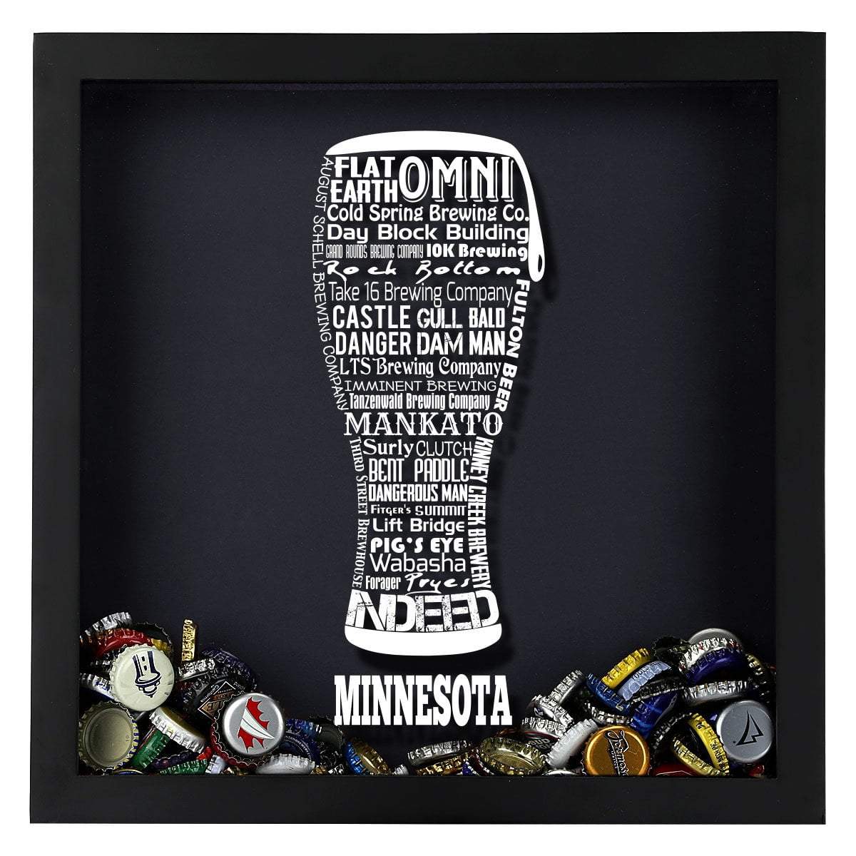 Minnesota Beer Typography Shadow Box