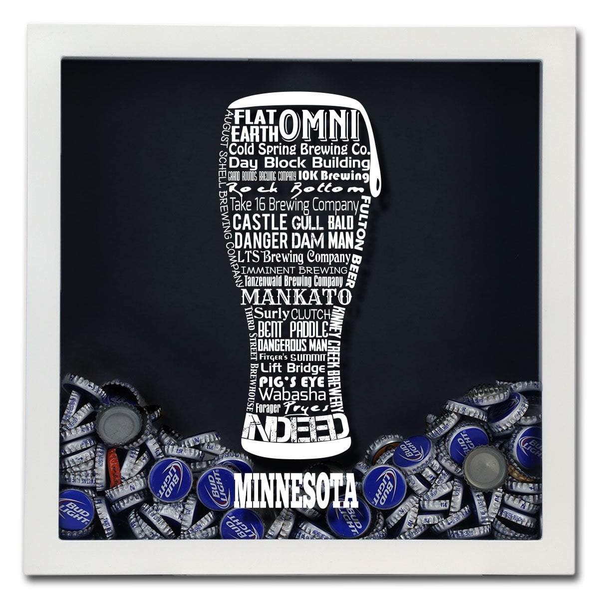 Minnesota Beer Typography Shadow Box