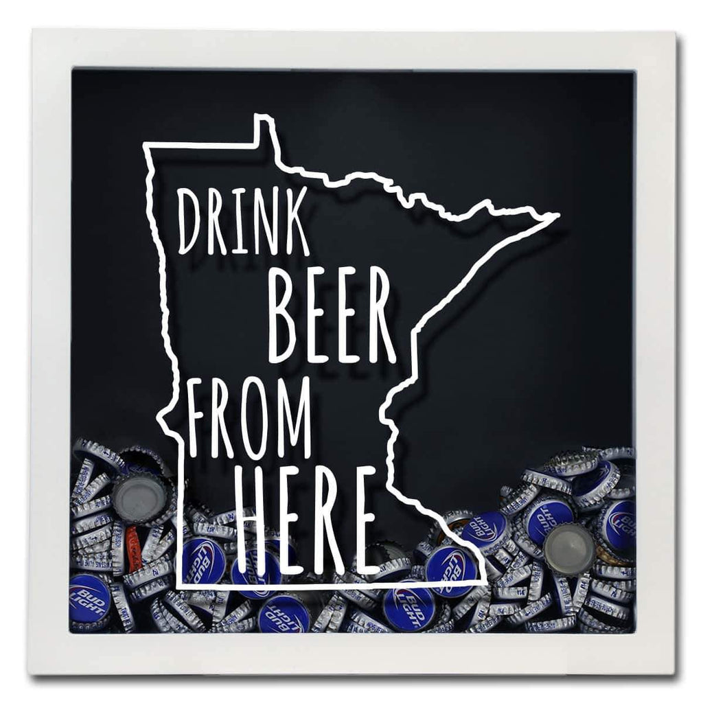 Minnesota Drink Beer From Here Beer Cap Shadow Box