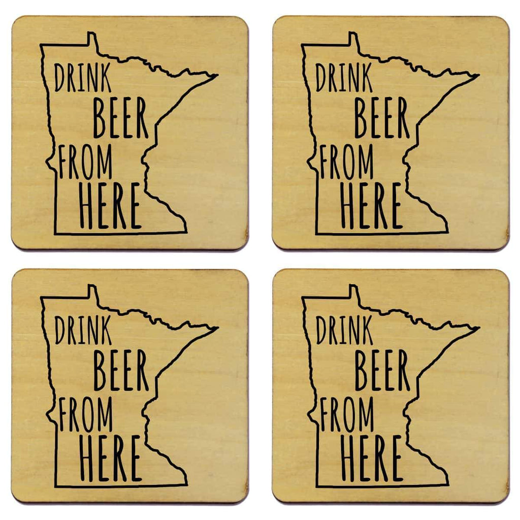 Minnesota Drink Beer From Here Coasters