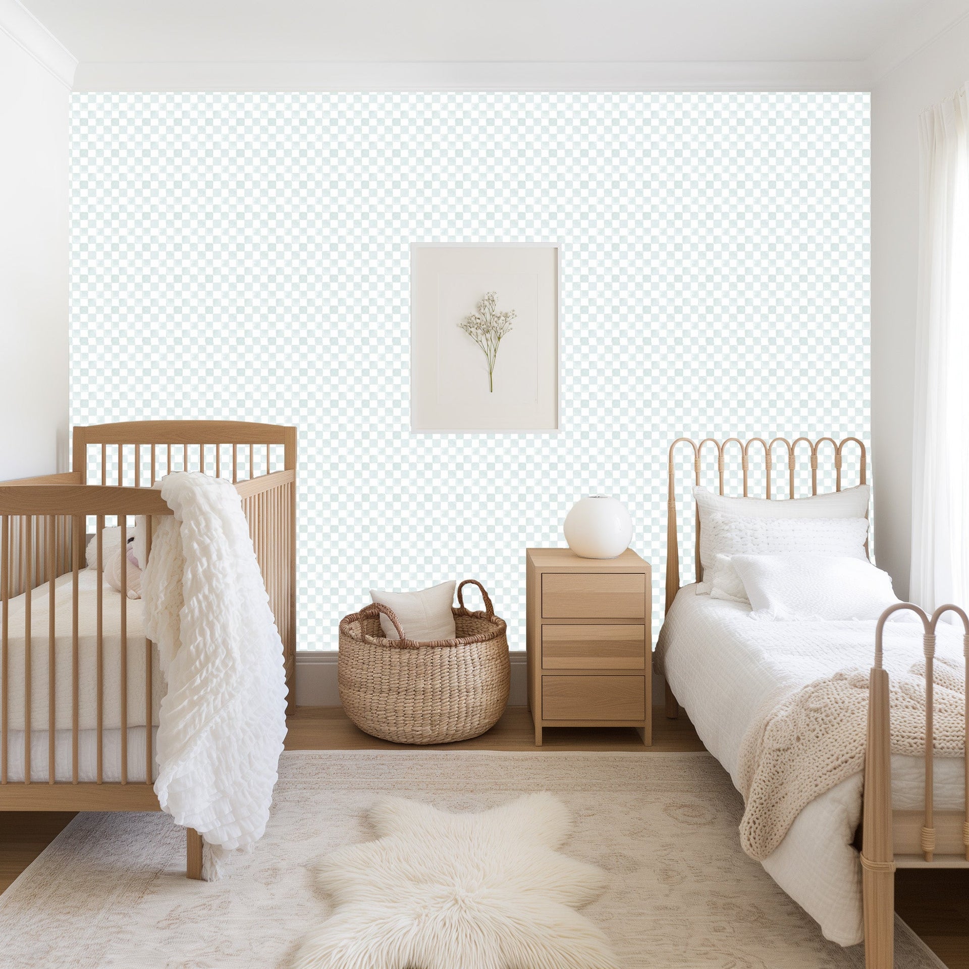 Tuck Geometric Wallpaper, Scandi Nursery Decor