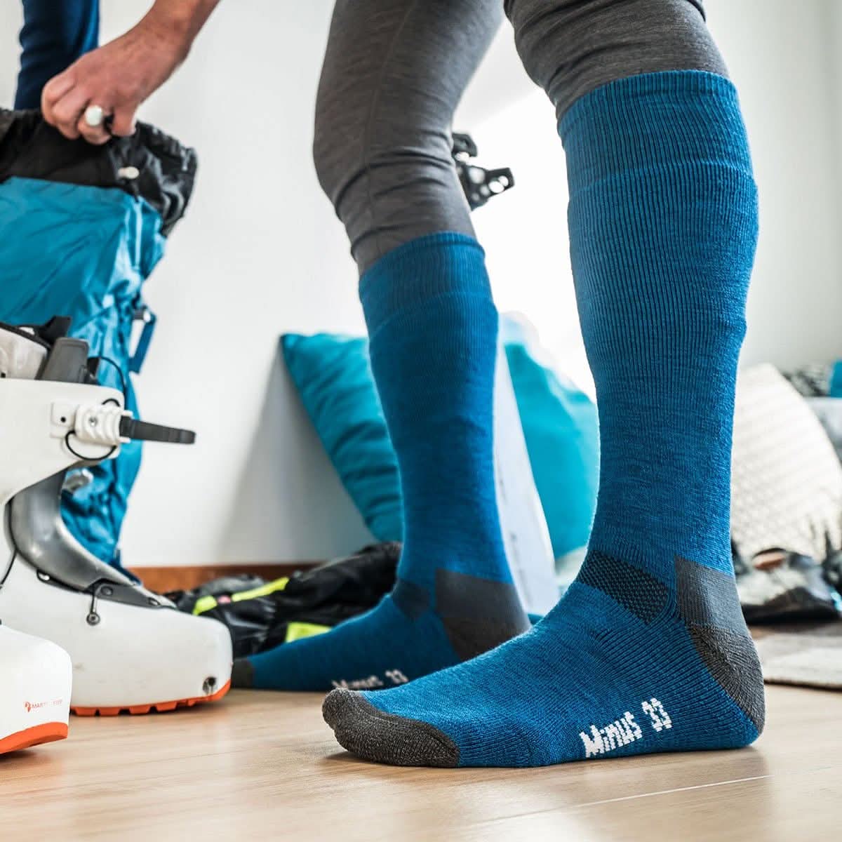 Lightweight Merino Wool Over-the-Calf Ski and Snowboard Socks