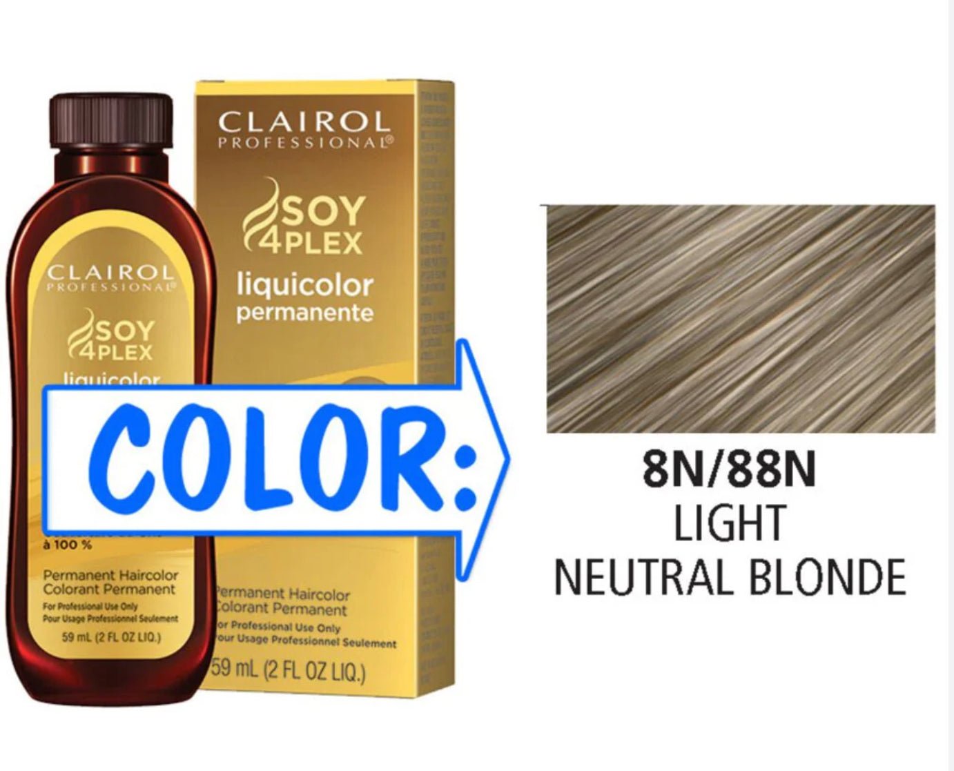 Clairol Professional Liquicolor Permanente 88N Light Neutral Blonde 2 oz bottle