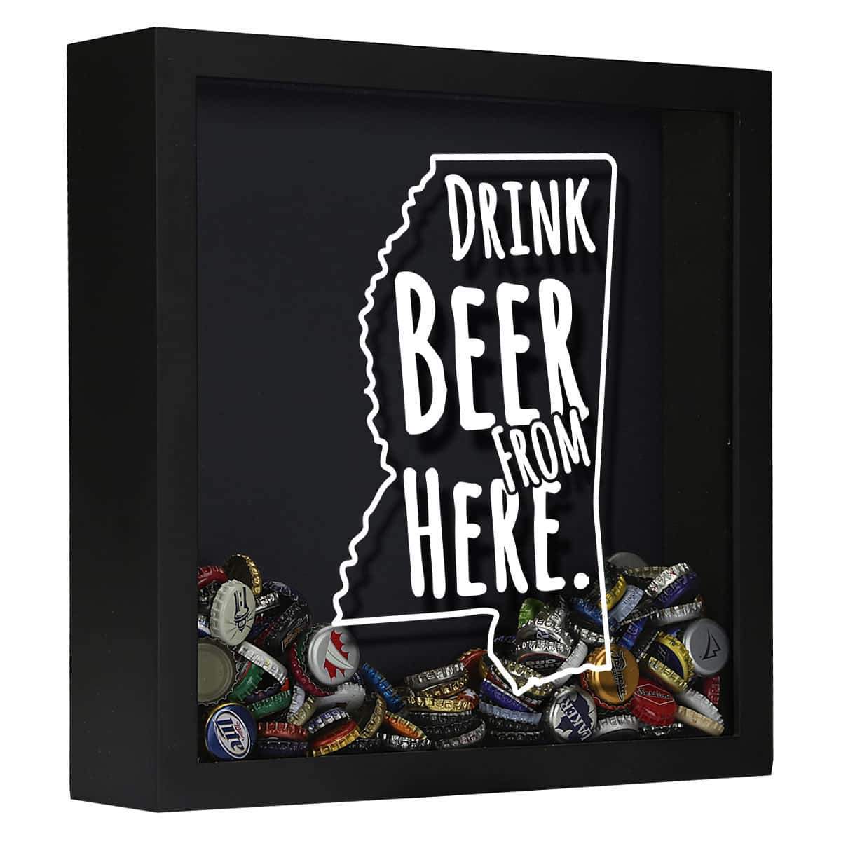 Mississippi Drink Beer From Here Beer Cap Shadow Box