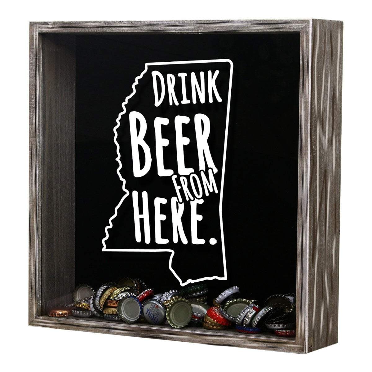 Mississippi Drink Beer From Here Beer Cap Shadow Box