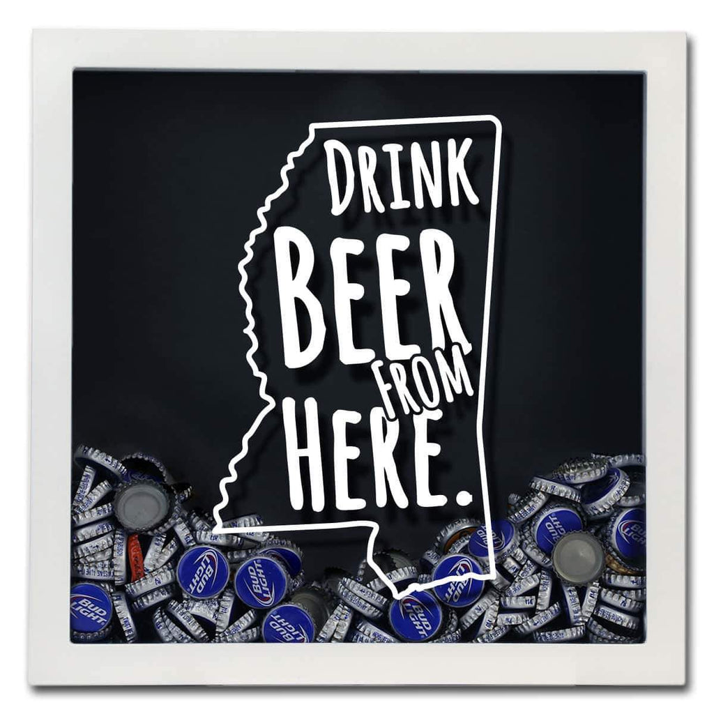 Mississippi Drink Beer From Here Beer Cap Shadow Box
