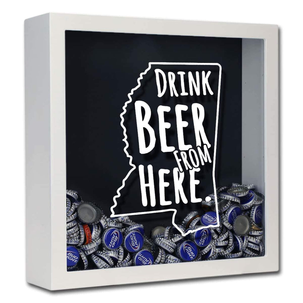 Mississippi Drink Beer From Here Beer Cap Shadow Box