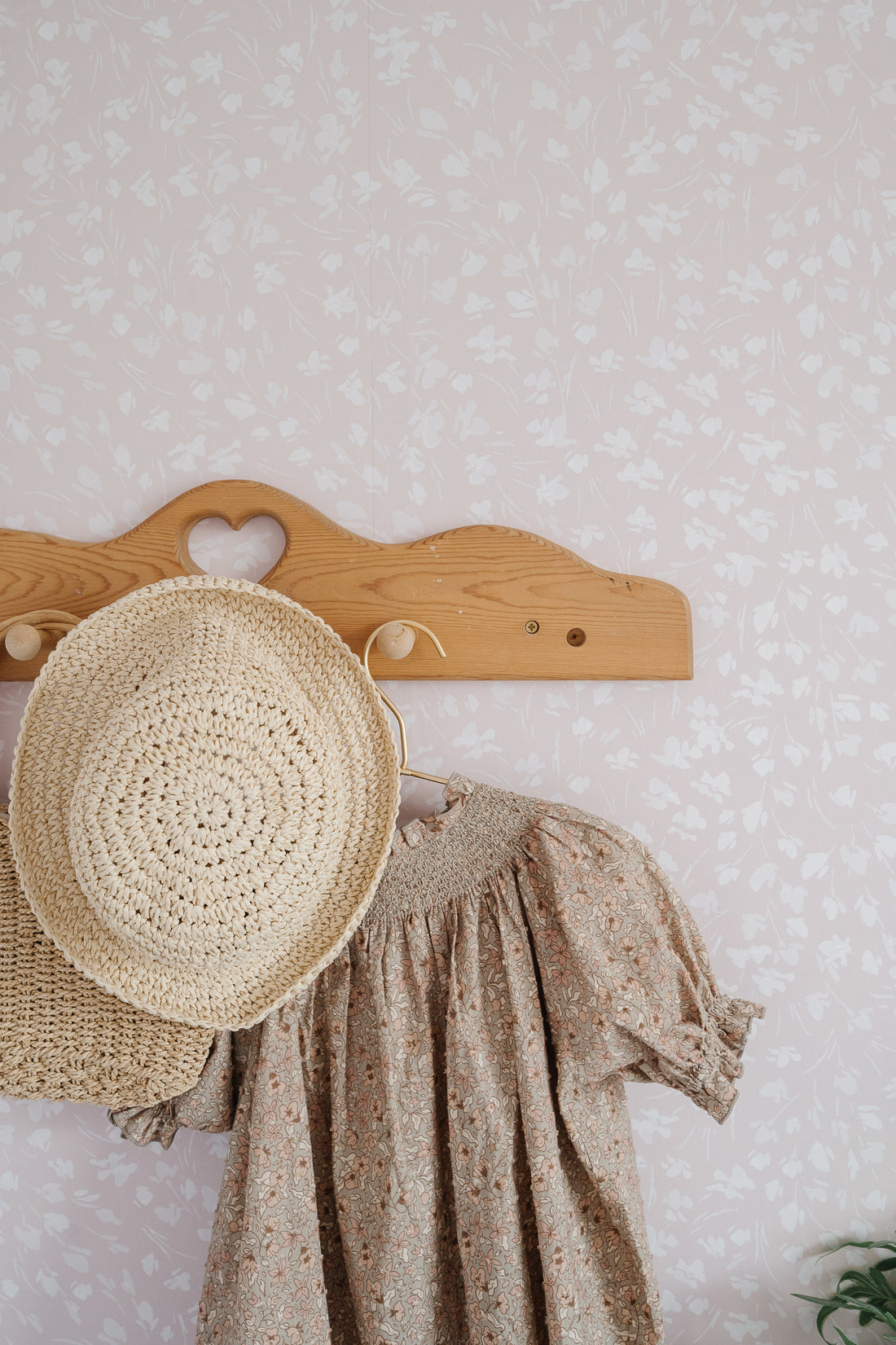 Elsie Floral Wallpaper in Pink, Blue, and White