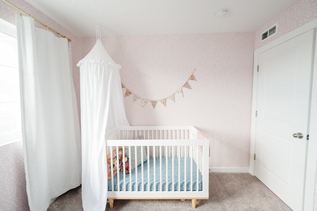 Elsie Floral Wallpaper in Pink, Blue, and White