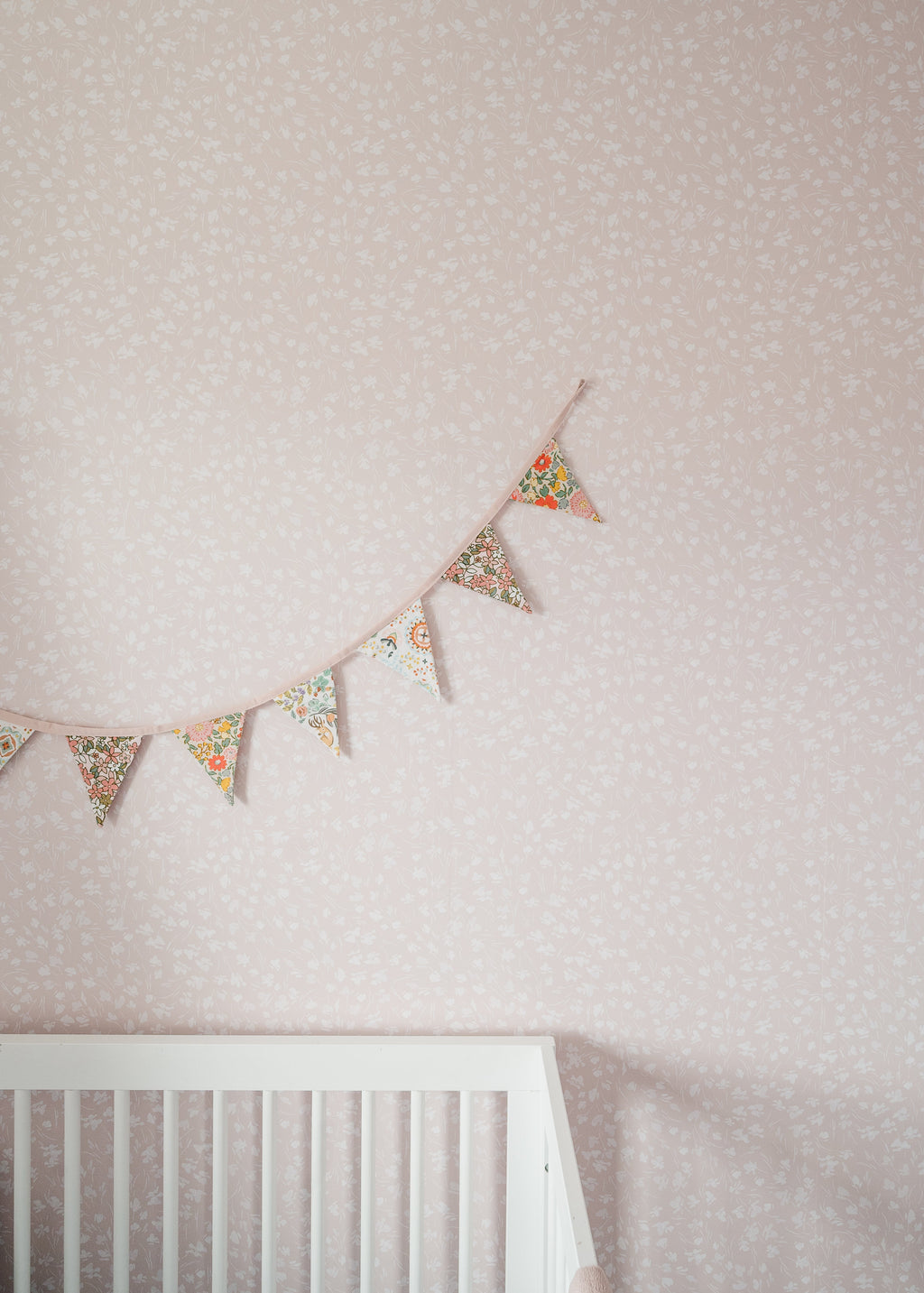 Elsie Floral Wallpaper in Pink, Blue, and White