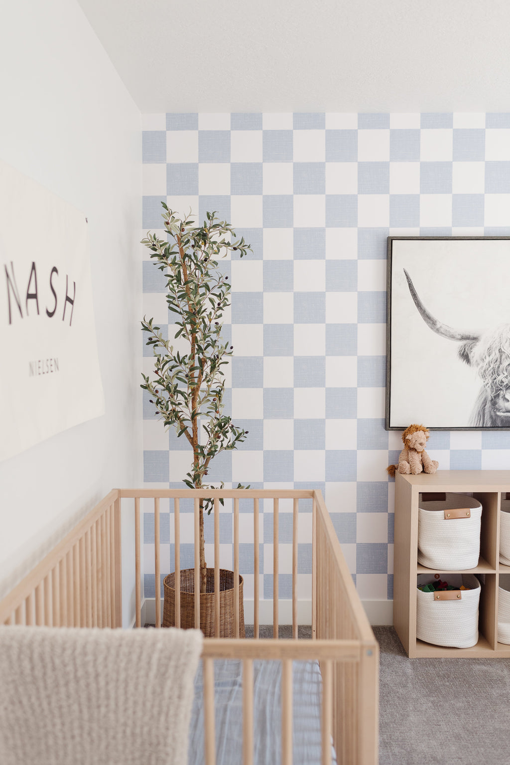 Devin Geometric Removable Wallpaper in Light Blue and Beige