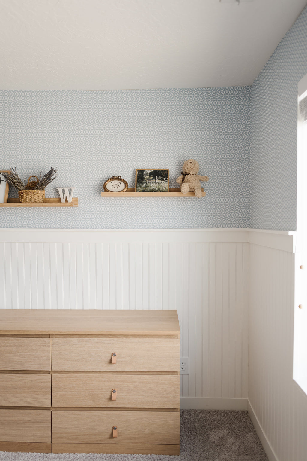 Elowen Floral Removable Wallpaper in Blue, White, Pink & Mint