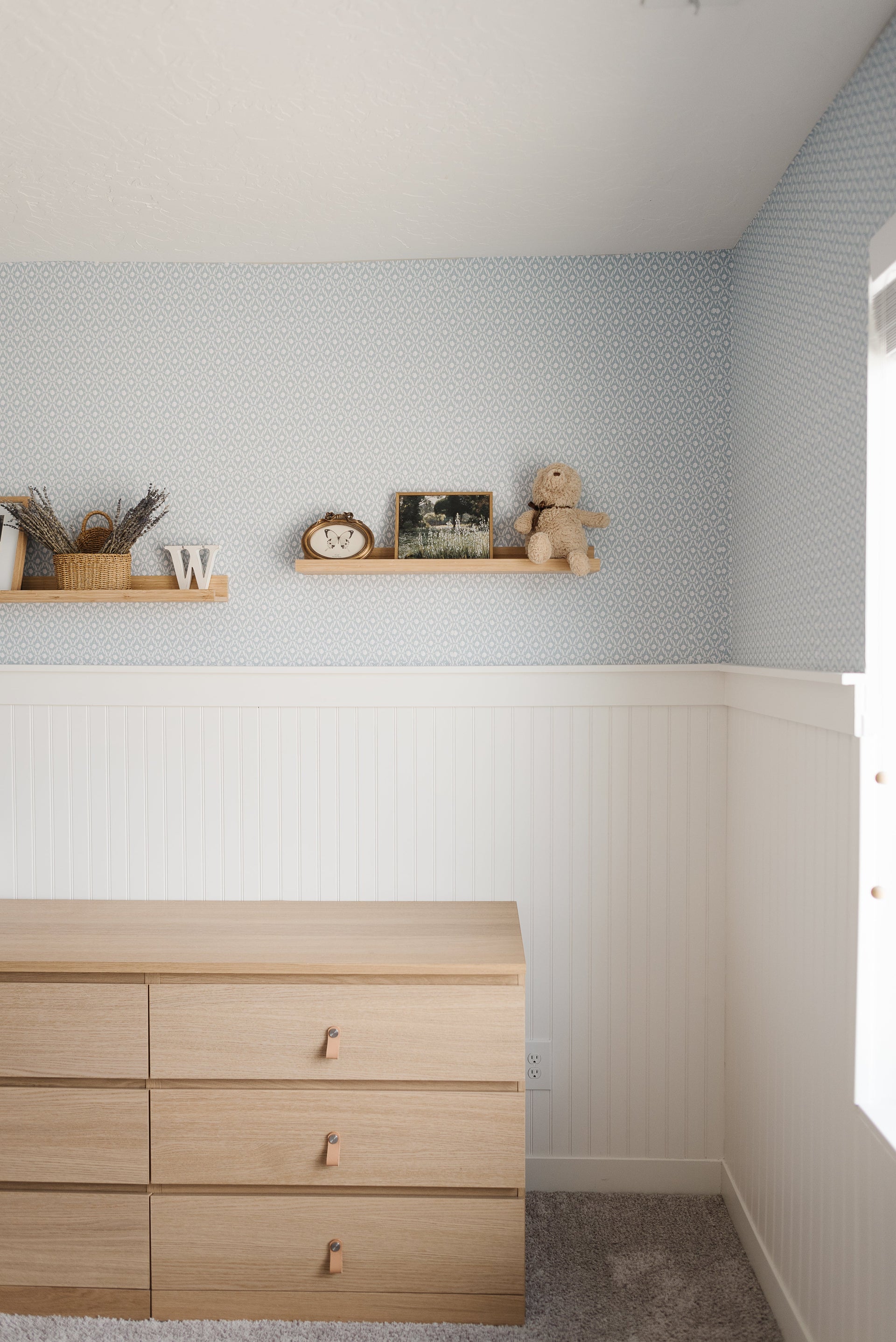 Elowen Floral Removable Wallpaper in Blue, White, Pink & Mint