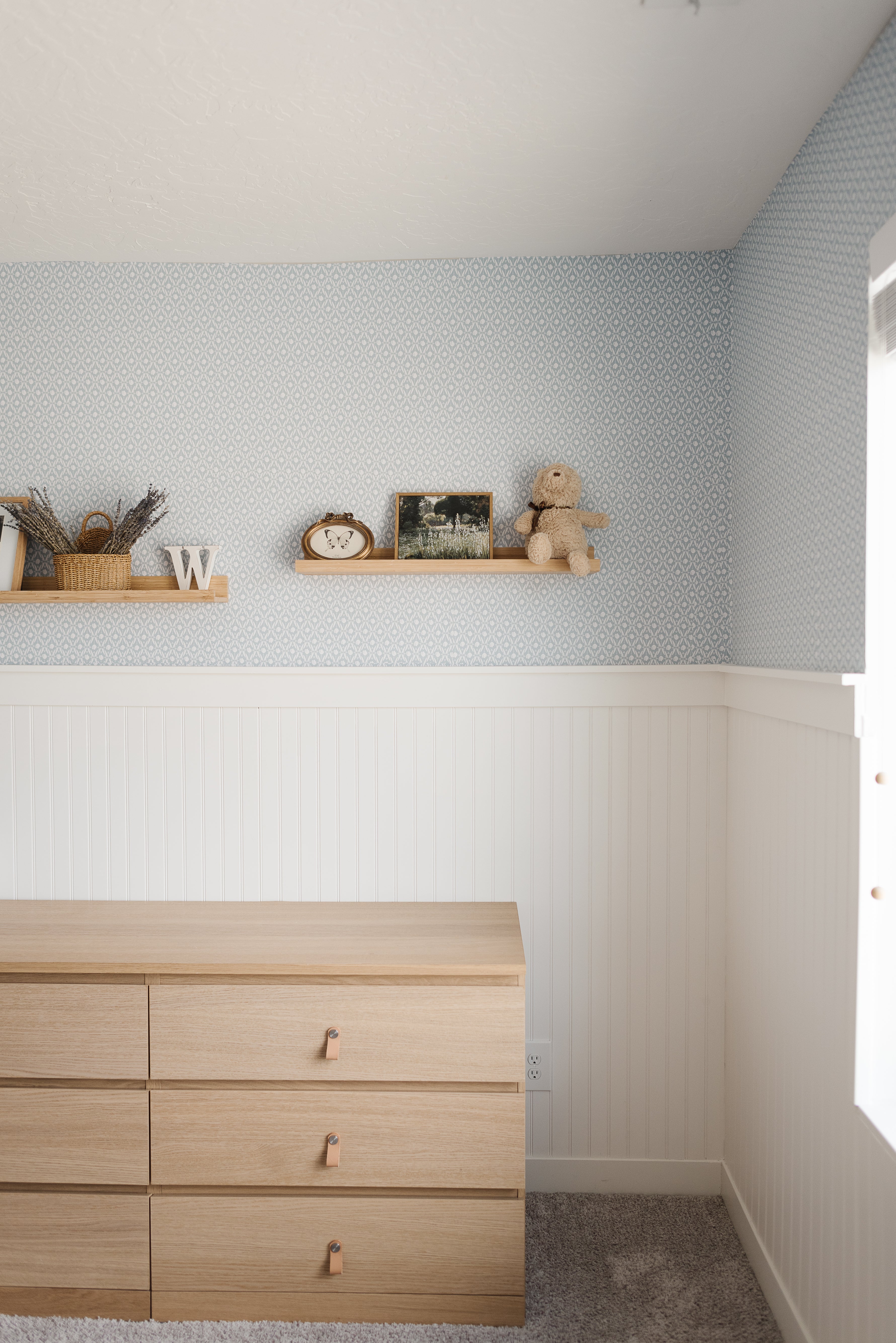Elowen Floral Removable Wallpaper in Blue, White, Pink & Mint