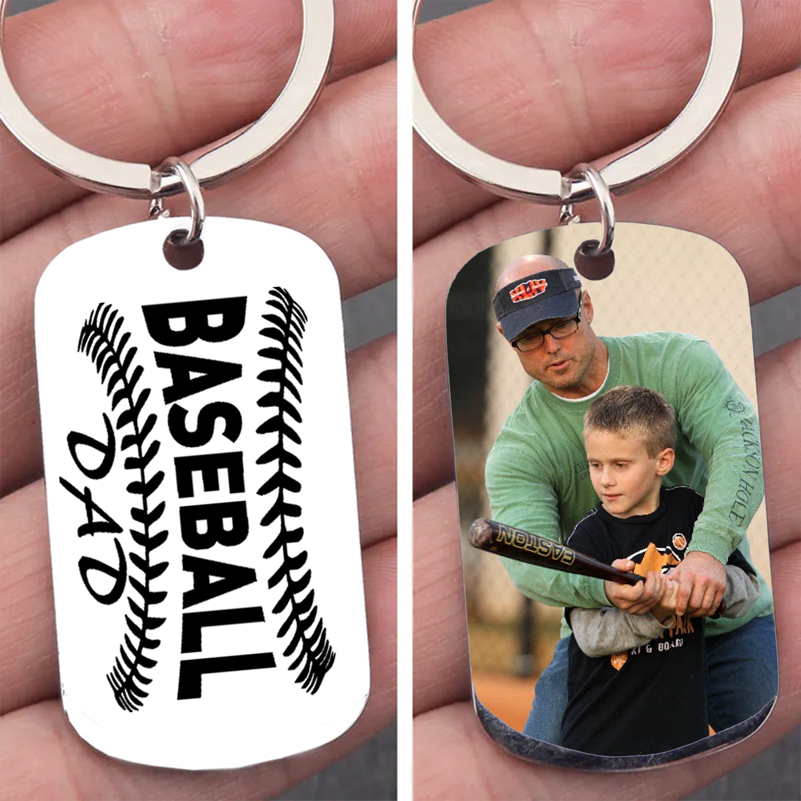 Personalized Baseball Dad Keychain – Custom Photo Keychain | Father's Day Gift, Gifts for Basketball Fans, Gifts for Him, Sports Lover Gift 682274