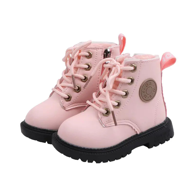 Fashionable Leather Winter Boots for Toddler Girls