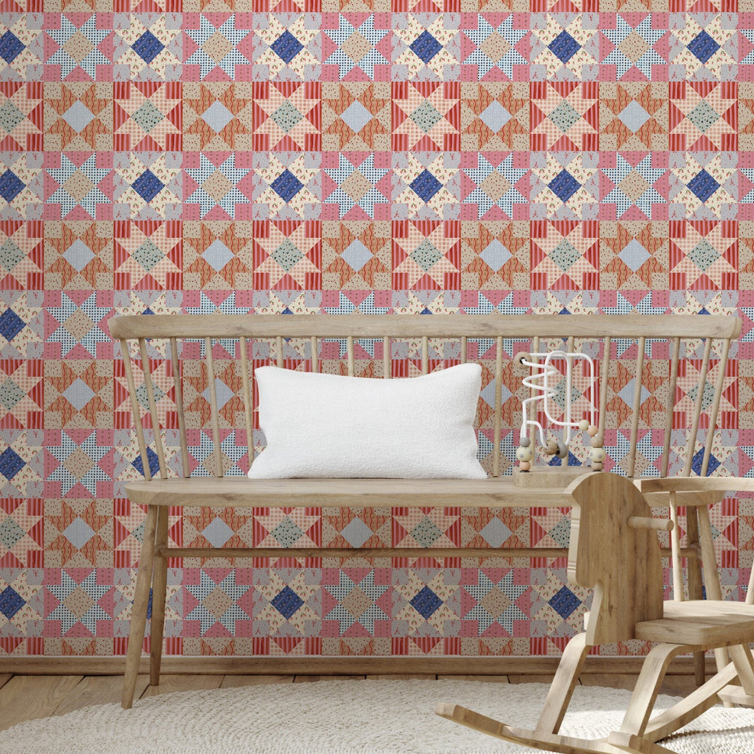 Midge wallpaper pattern by Annalee Beck displayed on a room wall